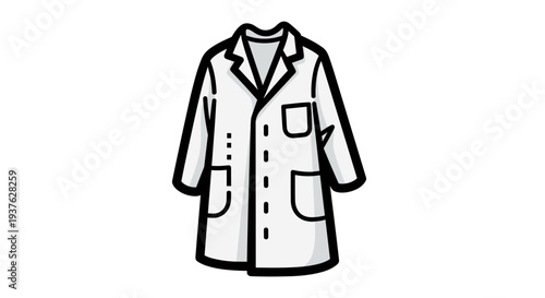 Simple Line Drawing of Lab Coat 1.