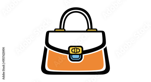 Stylish Cartoon Handbag Illustration Design.