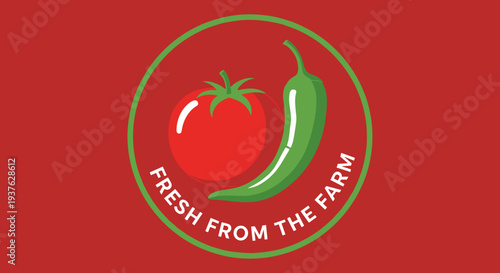 Tomato and Pepper Logo Design Element.