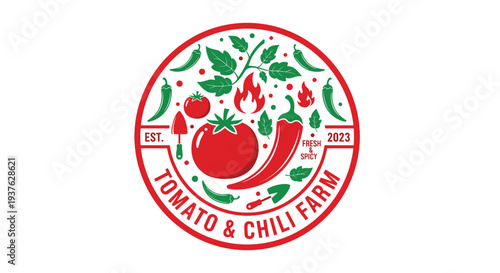 Tomato and Chili Farm Logo Design 2.