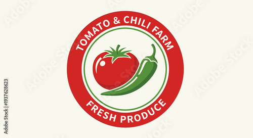 Tomato and Chili Farm Logo Design.