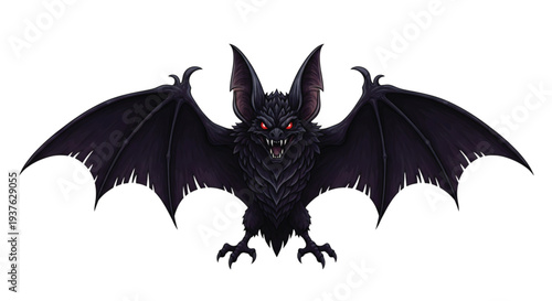 black bat on white background