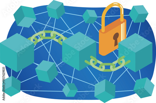 ブロックチェーンのイメージイラスト