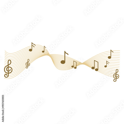 Wavy Music Key Note Illustration