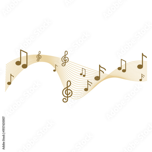 Wavy Music Key Note Illustration
