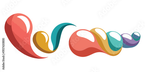 Vibrant colorful swirling shapes in modern abstract design