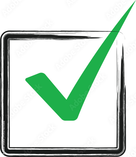 A green checkmark in a checkbox on a white background