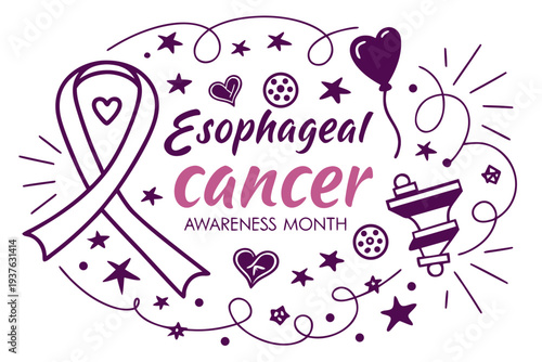 Esophageal Cancer Support and Awareness Vector Illustration for Healthcare Campaign