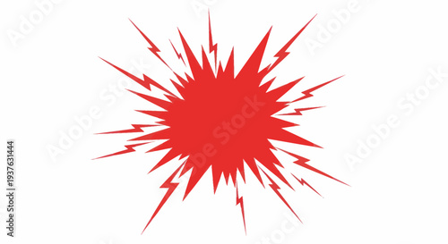 Explosion Burst, Red Starburst, Comic Style, Energy Flash, Abstract Design