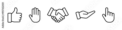 Hand gesture icon set