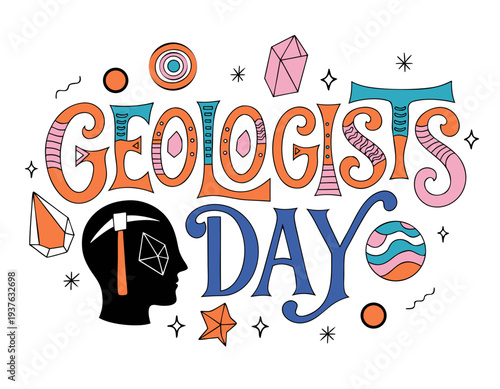 Geology Awareness and Scientist Vector Illustration, Geologists Day Celebration