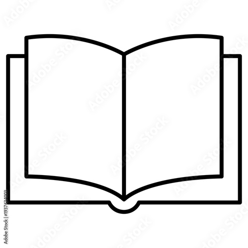 Open Book Minimalist Line Art Icon