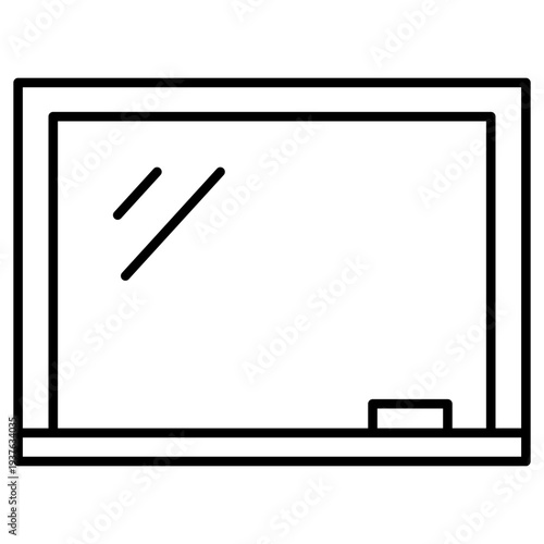 Chalkboard with Chalk and Eraser Minimalist Line Art