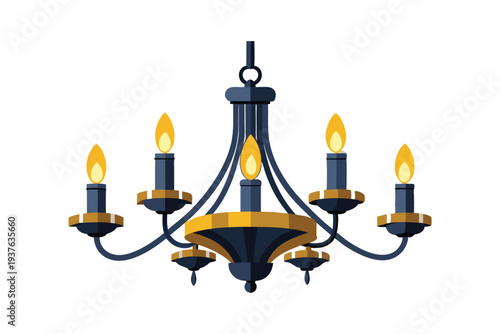 vector illustration of a burning candle