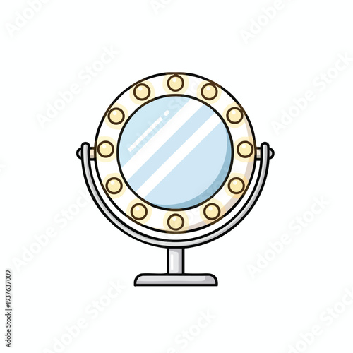 Stylish Adjustable Vanity Mirror with LED Lights for Home and Makeup Application