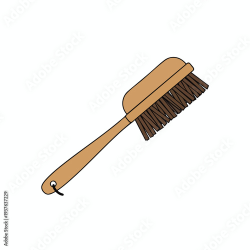 Interior Cleaning Brush with Wooden Handle for Household Use