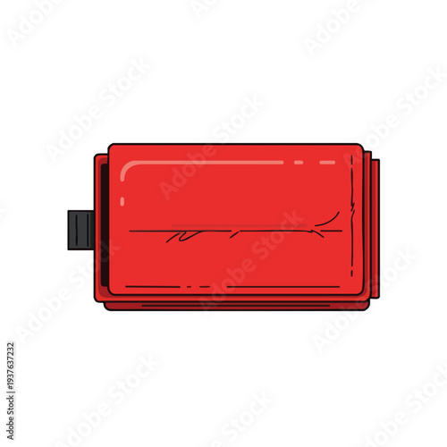 Red Portable Battery Pack with USB Charging Port for Mobile Devices