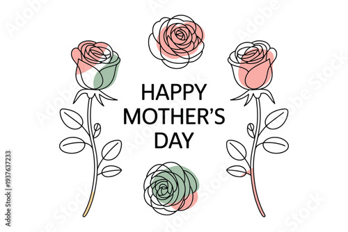 Happy mother's day floral greeting card