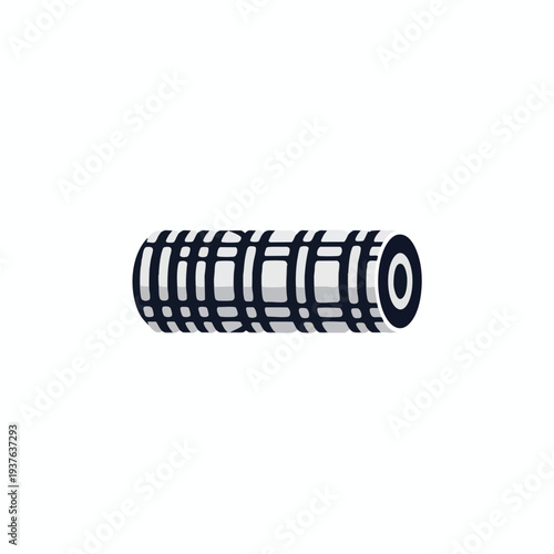 Close up of a cylindrical roller with detailed grooves ideal for industrial machinery and manufacturing processes