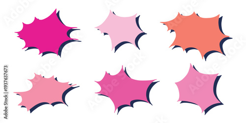 Set of hand drawn speech bubble Blank empty message box Textbox frame for banners, price tags, stickers, design