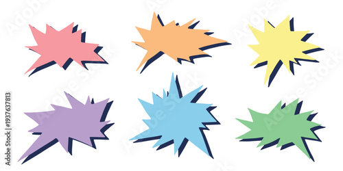 Set of hand drawn speech bubble Blank empty message box Textbox frame for banners, price tags, stickers, design