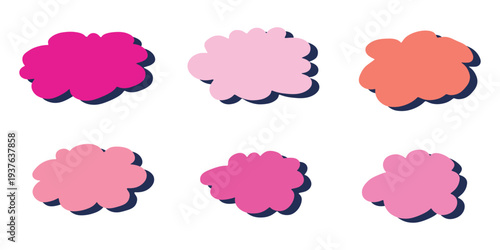 Set of hand drawn speech bubble Blank empty message box Textbox frame for banners, price tags, stickers, design