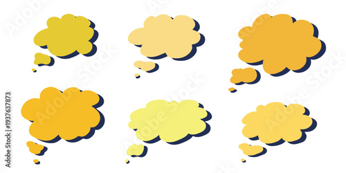 Set of hand drawn speech bubble Blank empty message box Textbox frame for banners, price tags, stickers, design