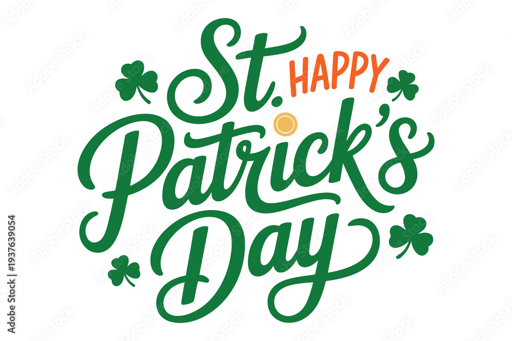 Fototapeta premium St patrick's day greeting with shamrocks