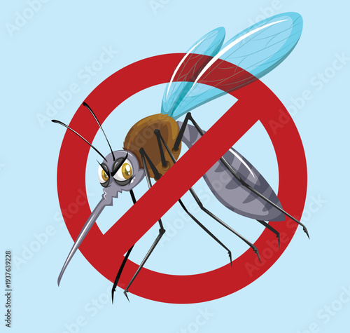 No Mosquito Sign – Anti Mosquito Symbol for Pest Control and Insect Protection