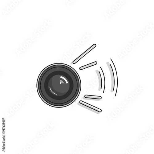 Dynamic Image of a Camera Lens with Motion Lines for Photography and Media Content
