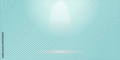 Studio room green mint background with lighting well use as Business backdrop, Template mock up for display of product, Vector illustration