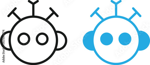 unique and Clean  AI Robot icon.