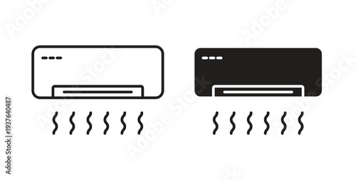 Air conditioner icon in line design. Editable stroke icon.