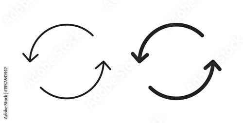 Arrows repeat icon in line design. Editable stroke icon.