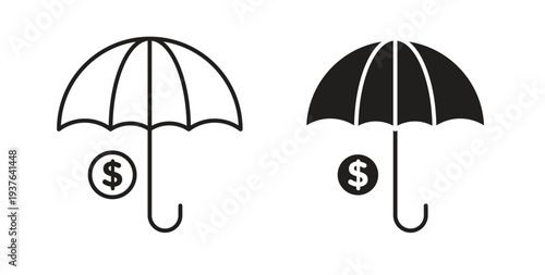 assets protection icon in line design. Editable stroke icon.