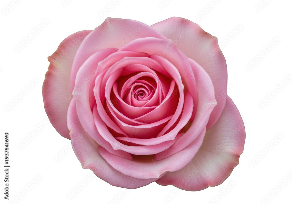 Fototapeta premium Beautiful pink rose flower close-up view isolated on transparent background