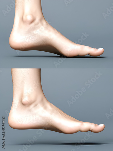 Set of flat foot, high arch