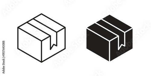 Box icon in line design. Editable stroke icon.