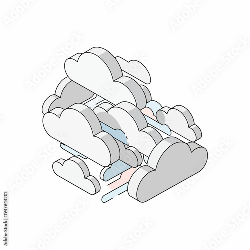 Cloud Computing Network System Illustration.