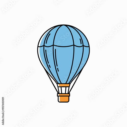 Blue Hot Air Balloon Illustration.