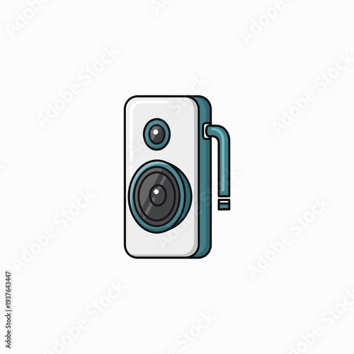 Portable Bluetooth Speaker with Handle Illustration.