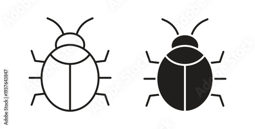Bug icon in line design. Editable stroke icon.