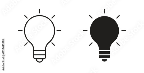 Bulb icon in line design. Editable stroke icon.