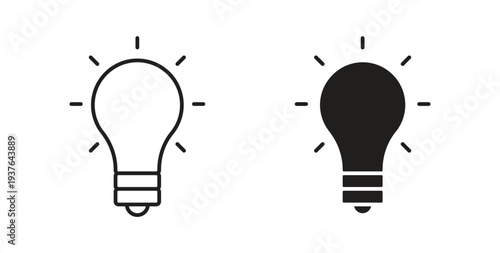 Bulb icon in line design. Editable stroke icon.