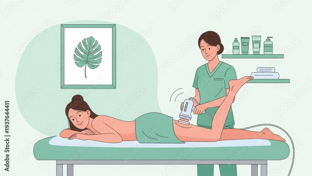 Obraz premium Professional aesthetician performing laser hair removal treatment on client