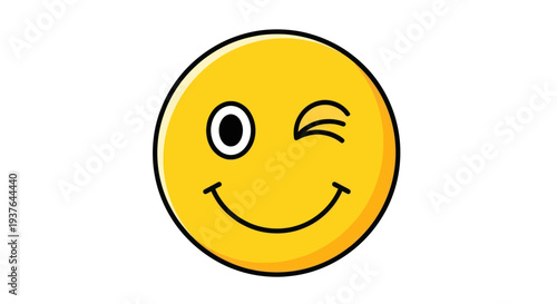 Winking Smiley Face Icon - Happy Emotion, Positive Expression, Fun and Playful