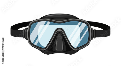 Black Full Face Snorkel Mask.