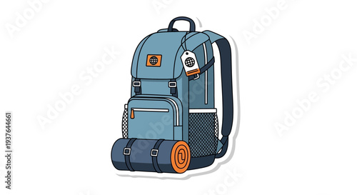 Blue Backpack with Wheels.