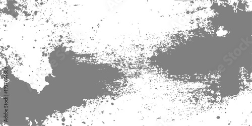 Grunge ink splatter texture design with black paint spray stains and artistic border elements on a dirty paper pattern vector illustration