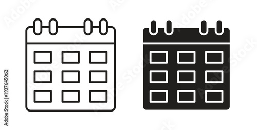 Calendar icon in line design. Editable stroke icon.